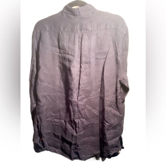 Swims Amalfi blue lightweight linen button down Trendy Style long sleeve shirt M - Picture 3 of 5